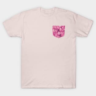 Pocket - LITTLE FLOWERS FUCSIA T-Shirt